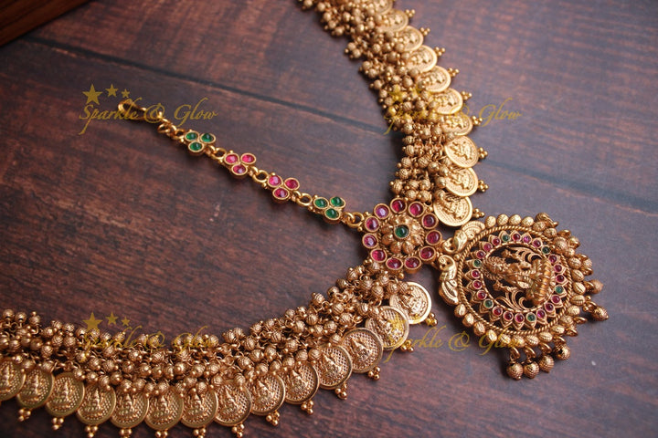 Gold alike Bridal three sided coin maang tikka - Gold