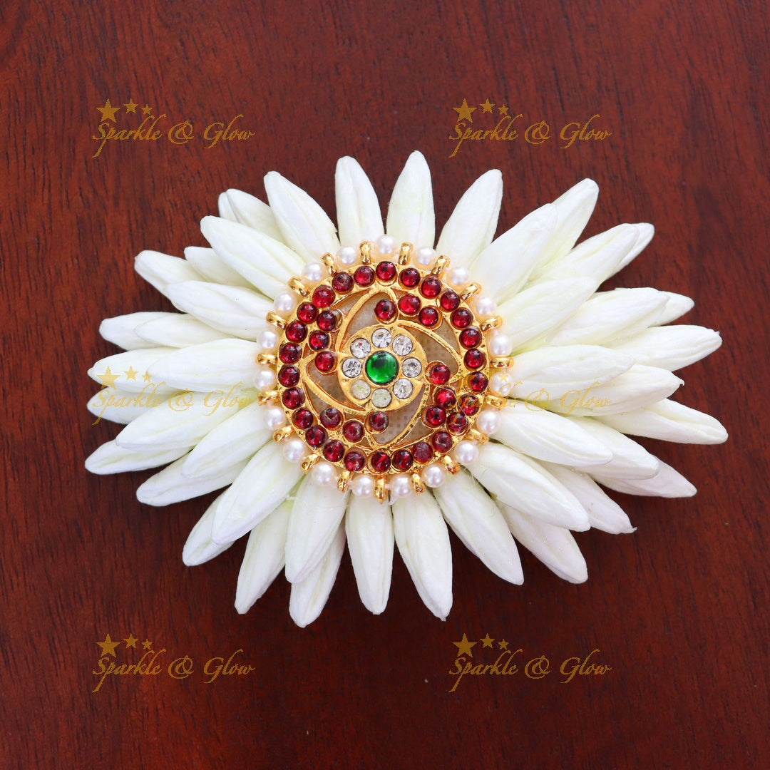 Elegant Gold Floral Hairclip for Weddings & Festivals