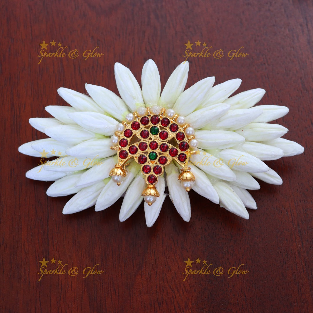 Stunning Gold Hair Clip with Stones - Perfect for Festive Wear