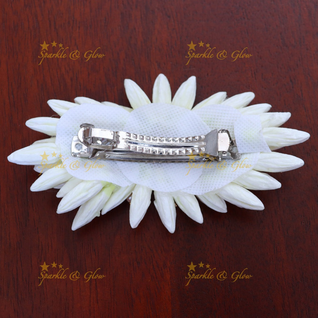 Stunning Gold Hair Clip with Stones - Perfect for Festive Wear