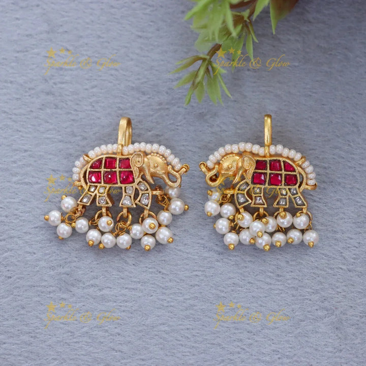 Exquisite Kundan Elephant Earrings - Perfect Festive Style