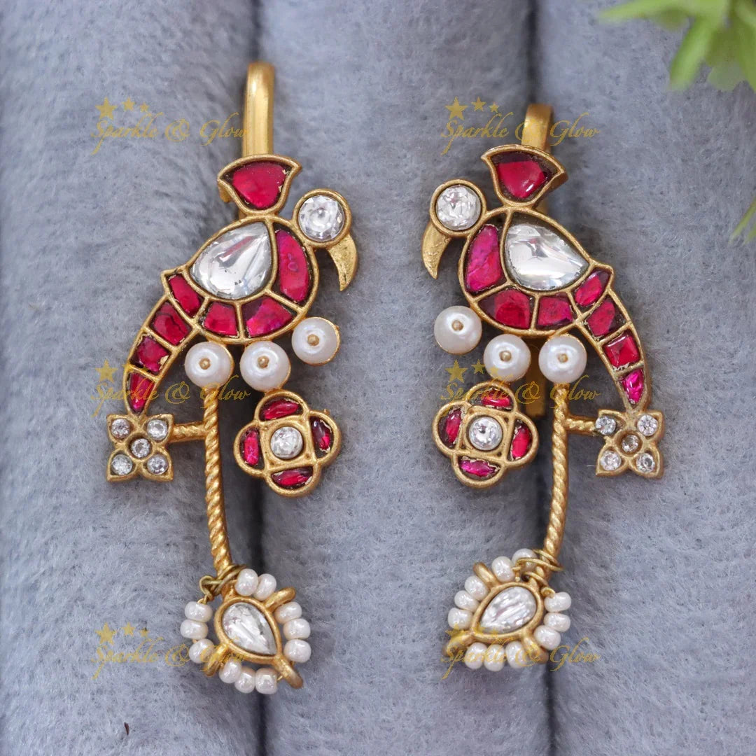 Exquisite Jadau Peacock Bugadi Earrings for Festive Elegance
