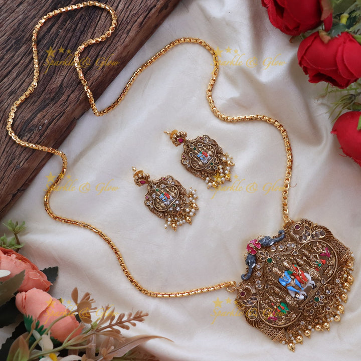 Exquisite Temple Necklace for Wedding Elegance