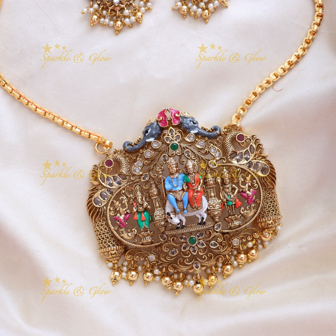 Exquisite Temple Necklace for Wedding Elegance