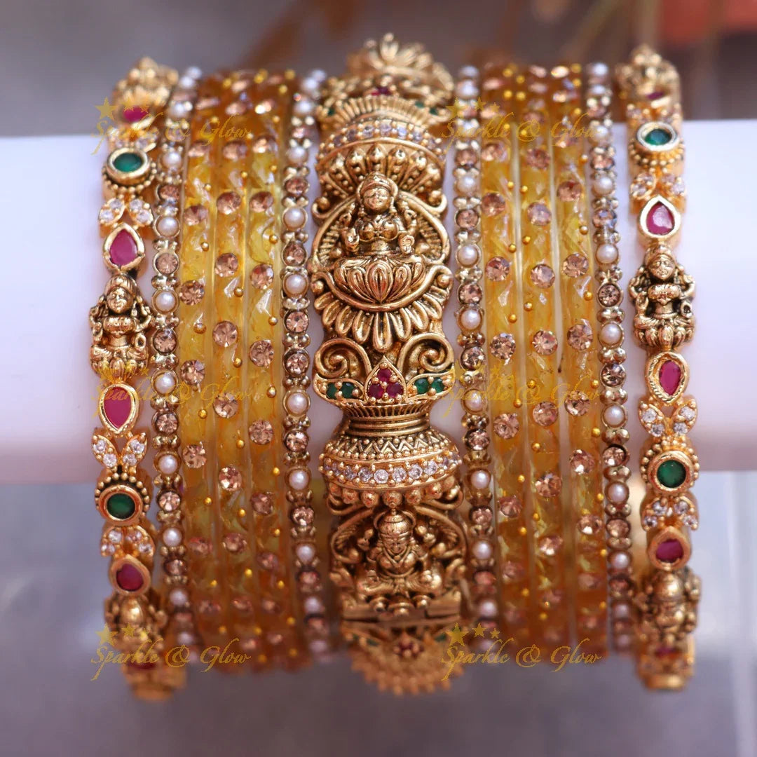 Exquisite Lakshmi Bridal Bangles - Wedding Elegance-Two hand