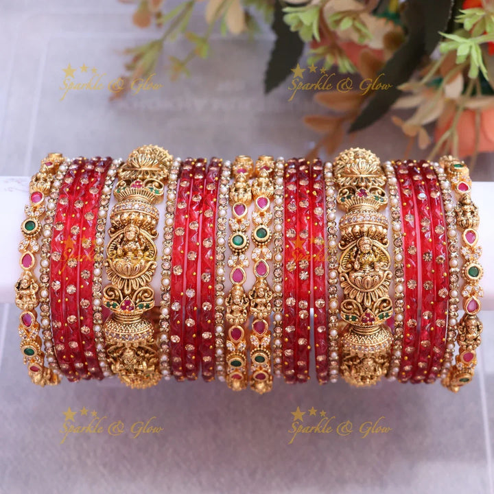 Exquisite Lakshmi Bangles for Bridal Elegance-Two hand