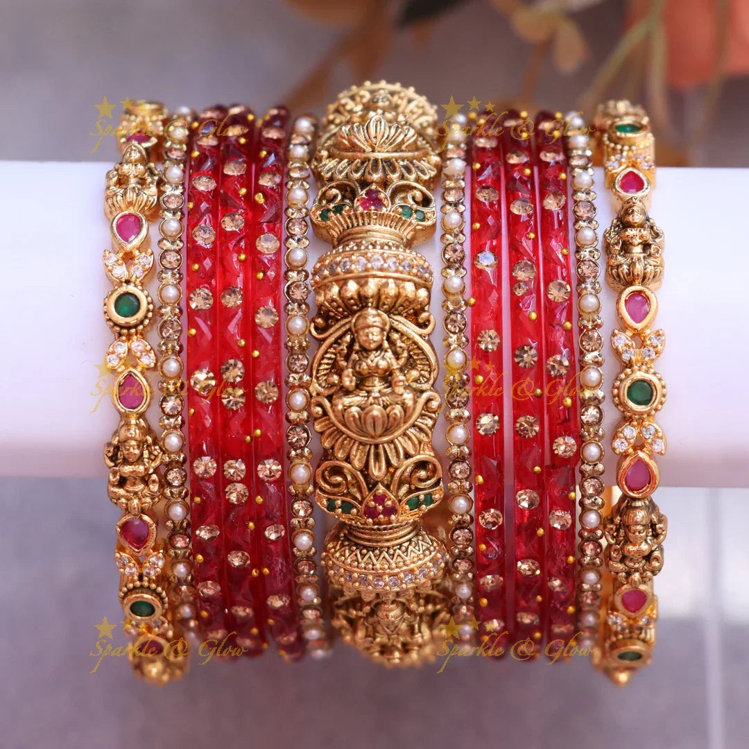 Exquisite Lakshmi Bangles for Bridal Elegance-Two hand