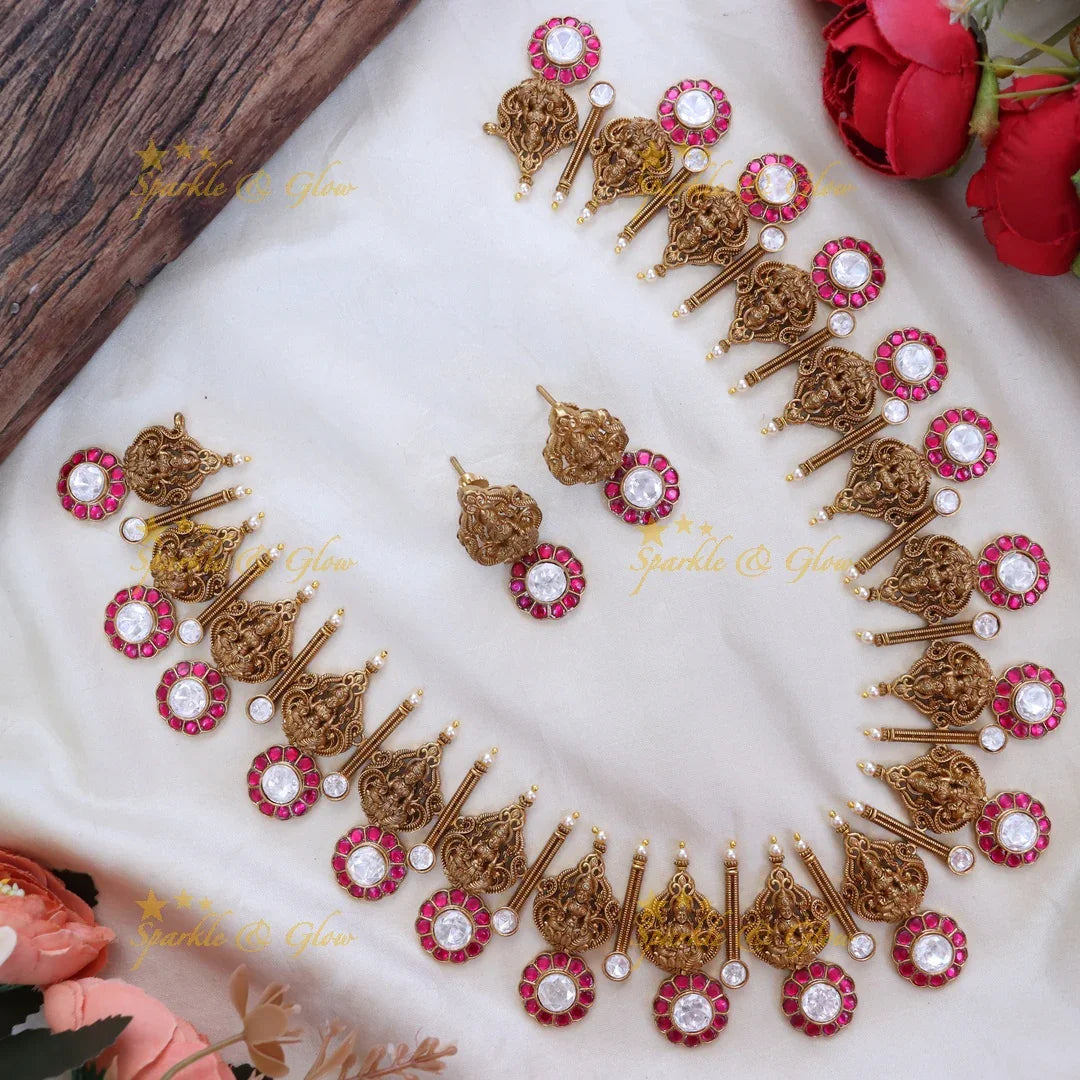 Luxurious Lakshmi Floral Necklace for Weddings