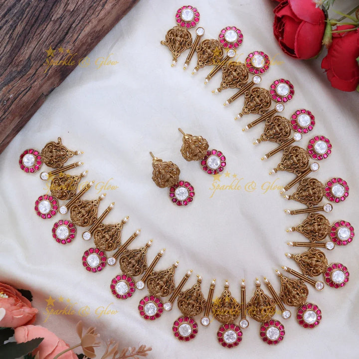 Luxurious Lakshmi Floral Necklace for Weddings