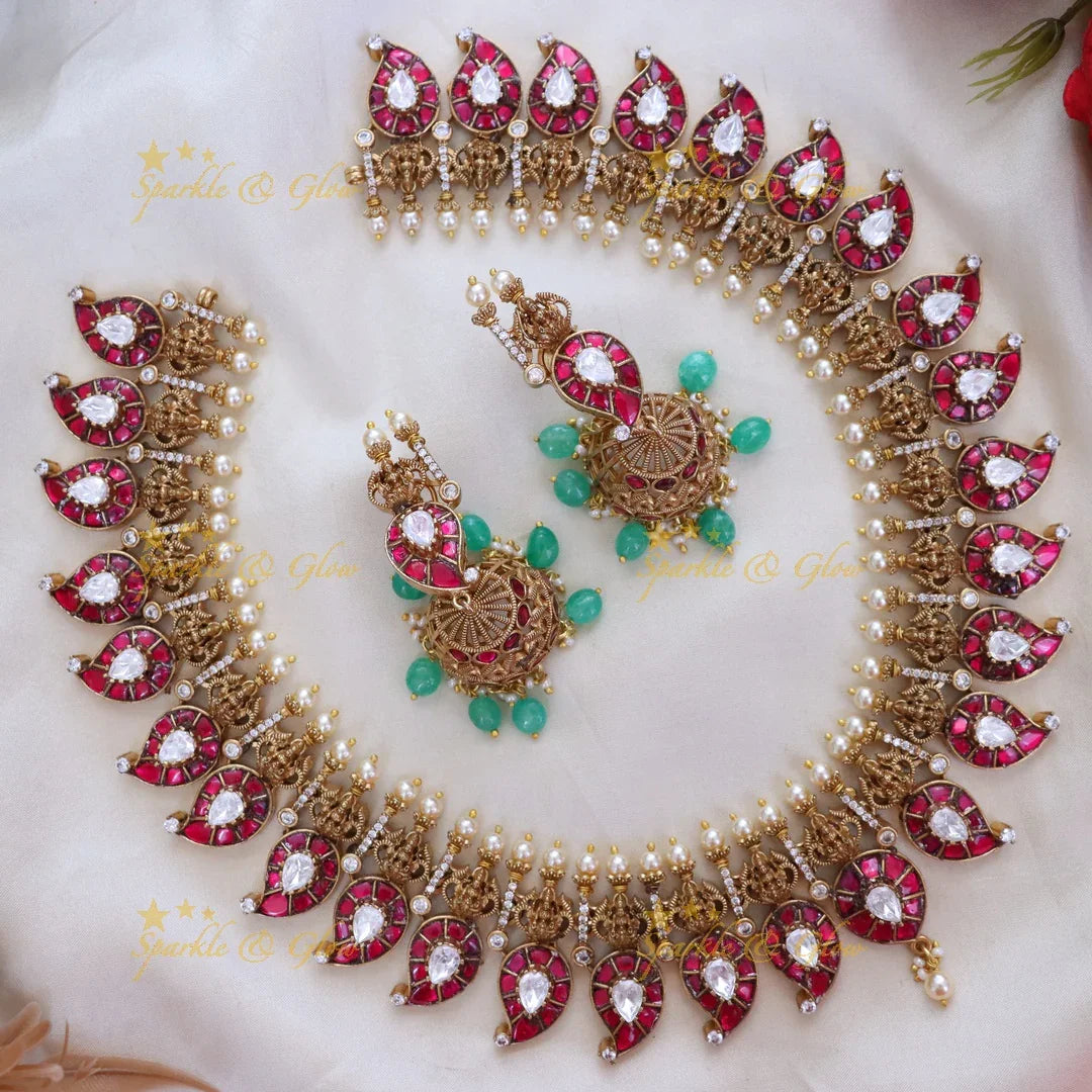 Exquisite Mango Lakshmi Necklace for Festive Glamour