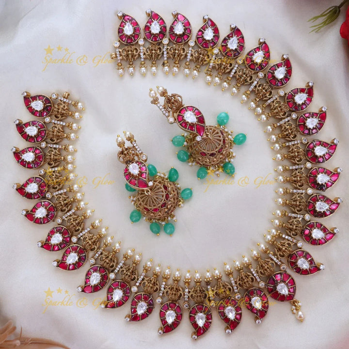 Exquisite Mango Lakshmi Necklace for Festive Glamour