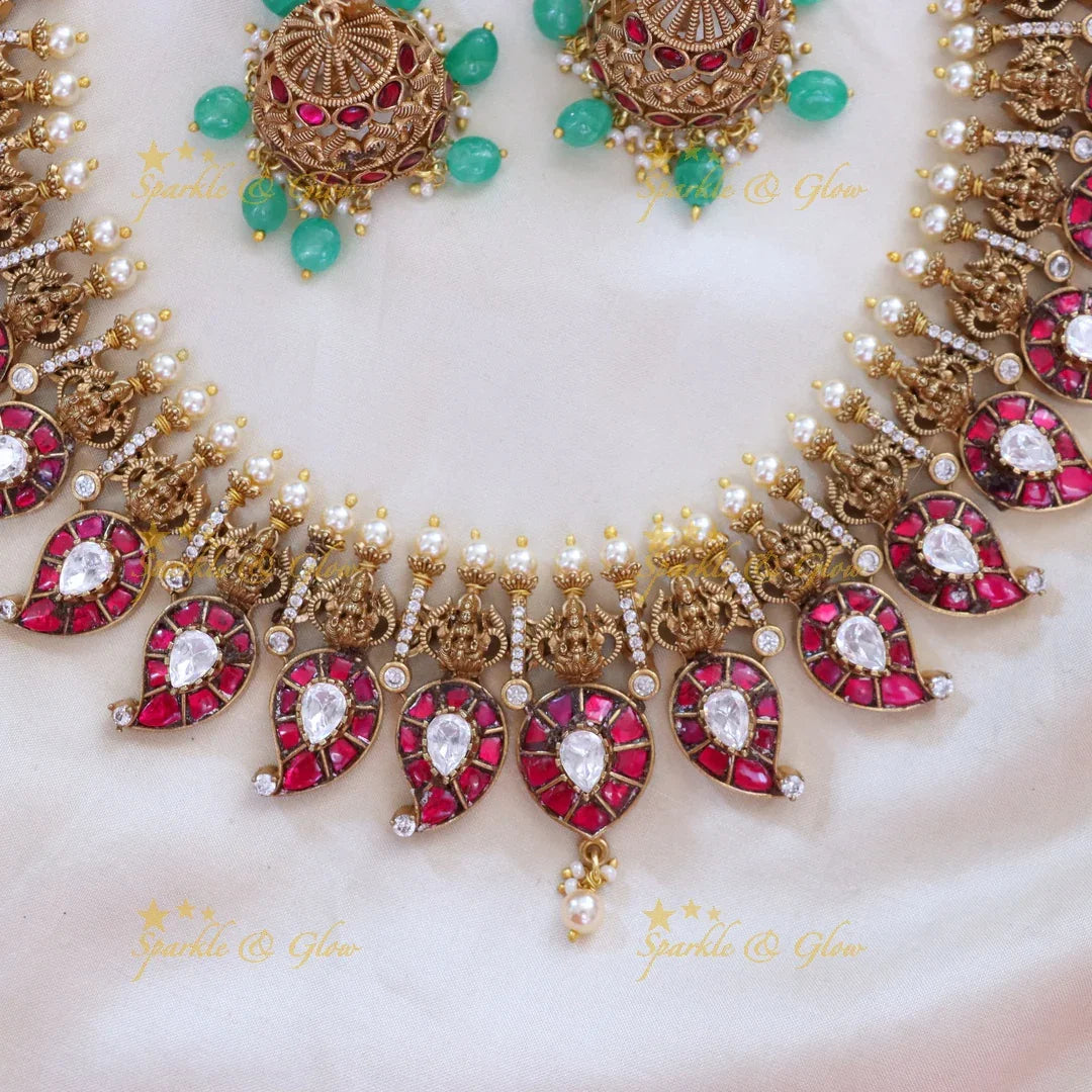 Exquisite Mango Lakshmi Necklace for Festive Glamour