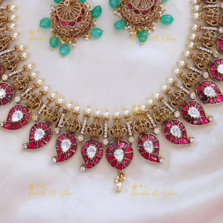 Exquisite Mango Lakshmi Necklace for Festive Glamour
