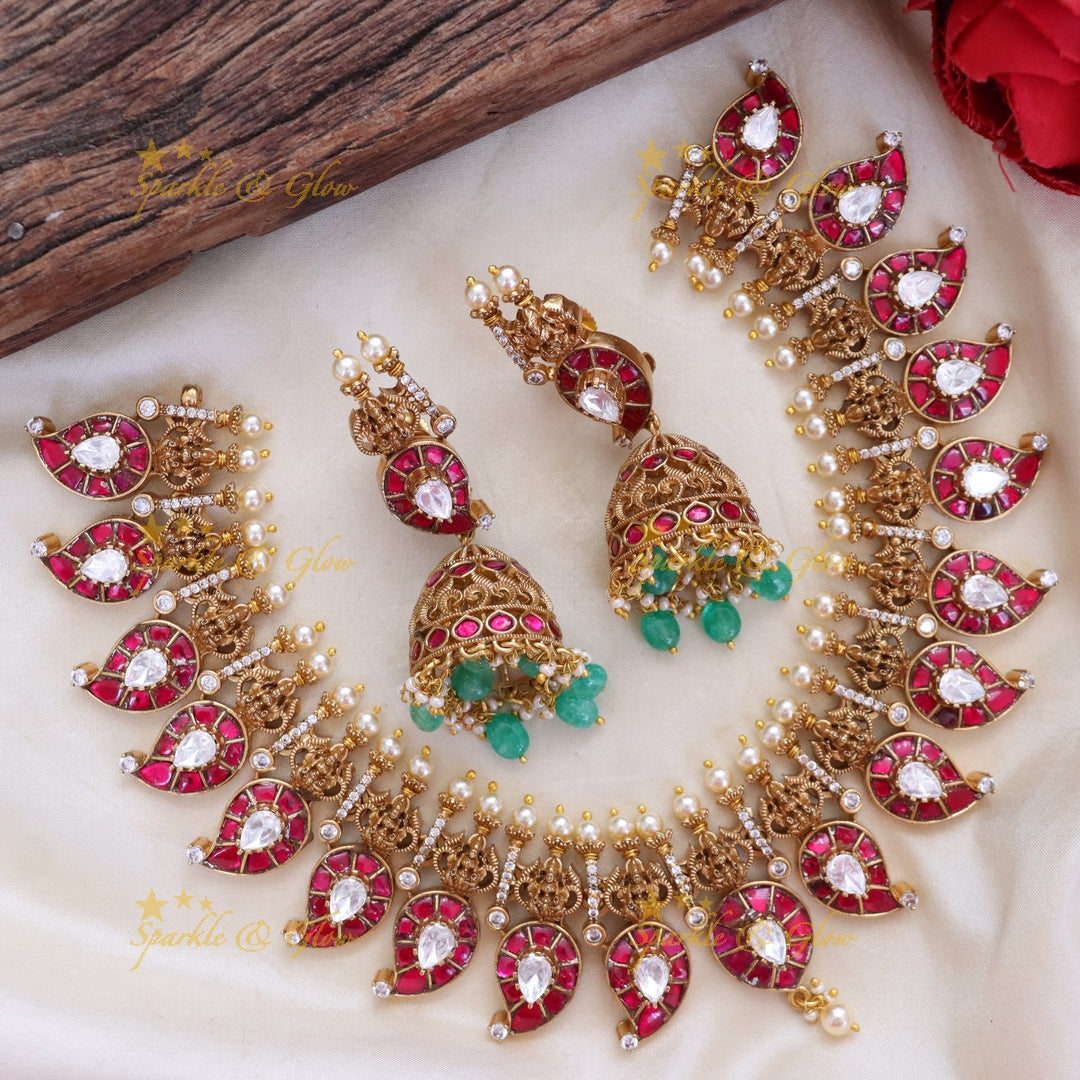 Mango Lakshmi Necklace - Premium Temple Jewelry