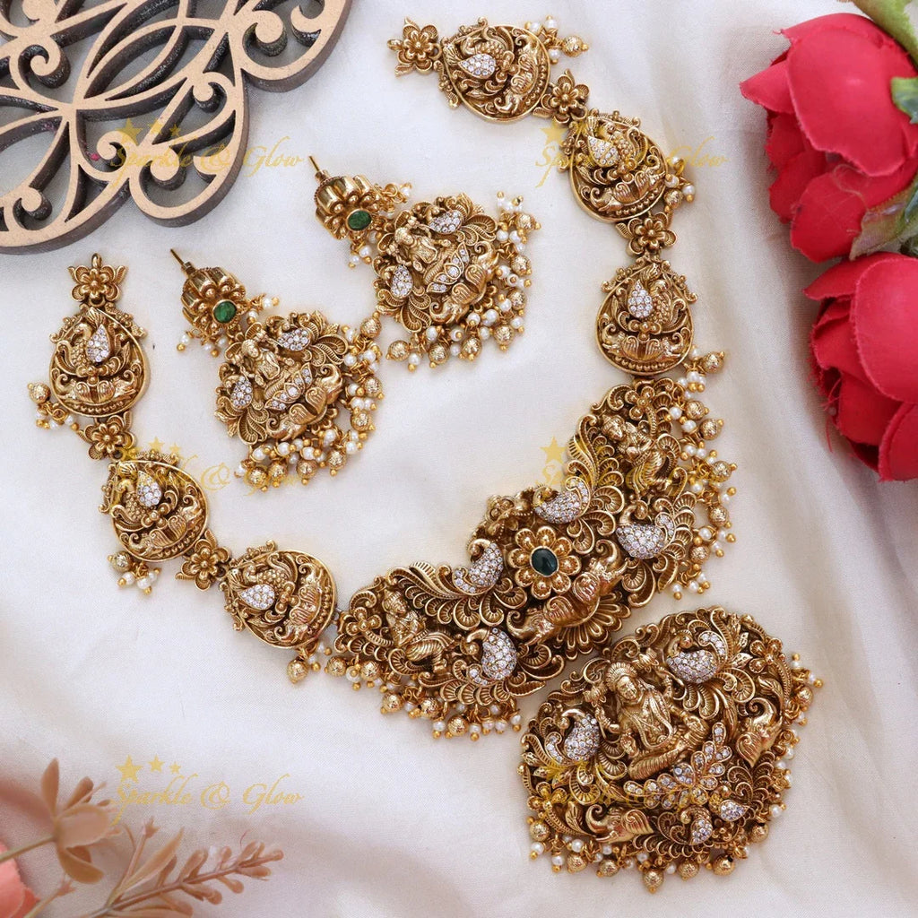 Exquisite Lakshmi Temple Necklace - Premium Imitation Jewellery