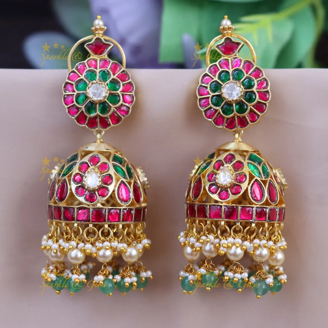 Exquisite Kundan Jhumkas for Celebrations & Weddings