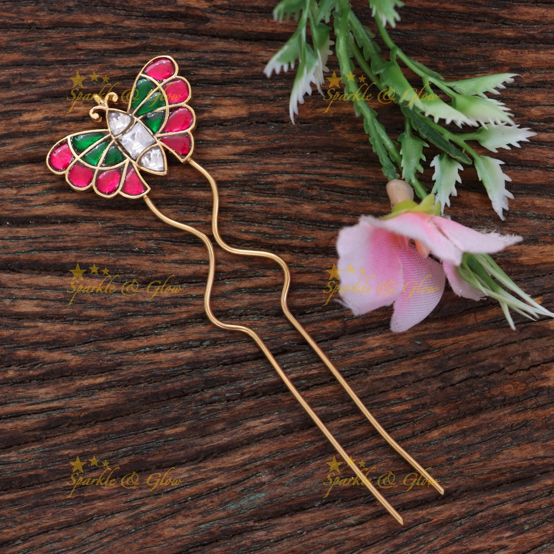 Elegant Gold Butterfly Hair Pin - Festive Accessories