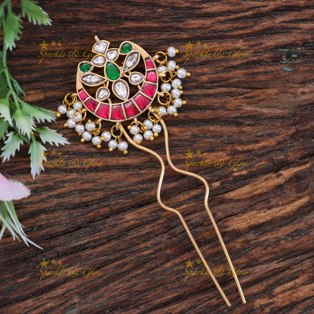 Gold-Toned Festive Hairpin | Sparkle & Glow