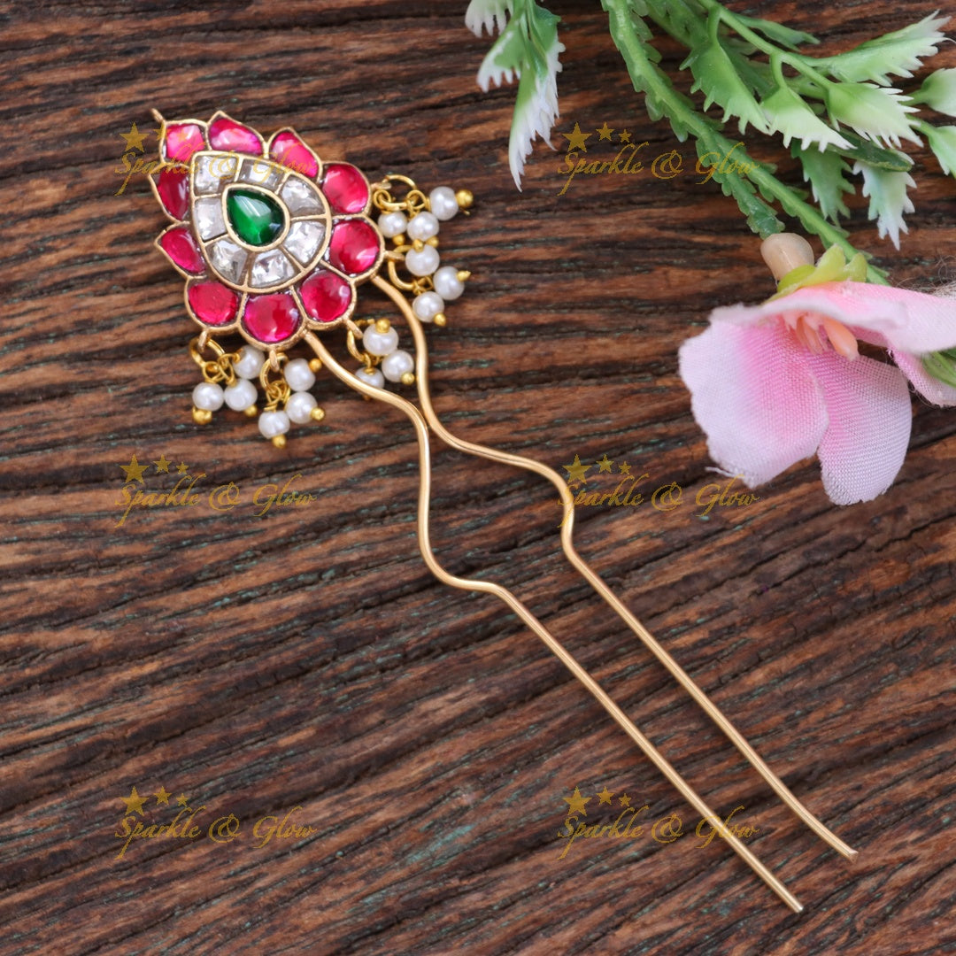 Elegant Gold Hairpin for Weddings & Festive Occasions