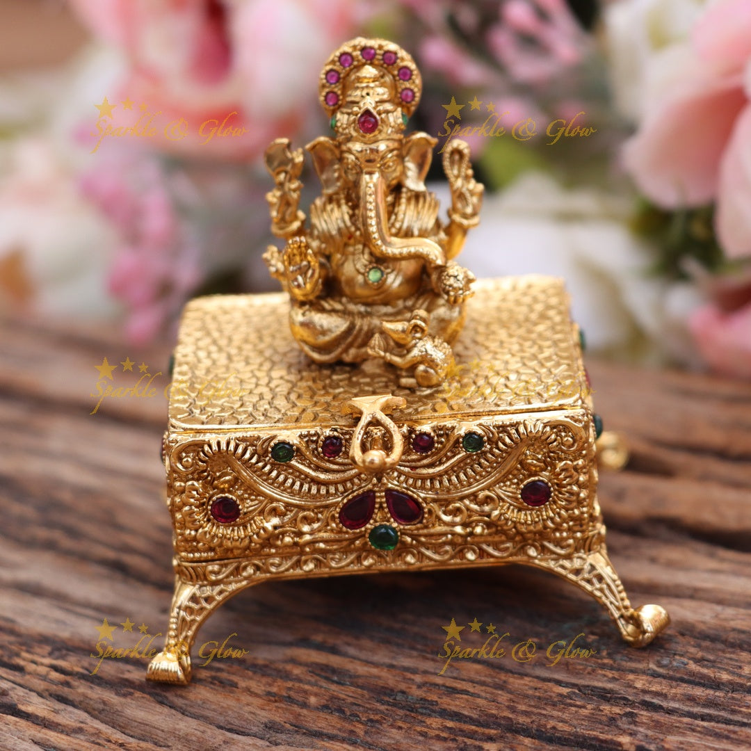 Elegant Gold alike Kumkum Box for Festive Celebrations