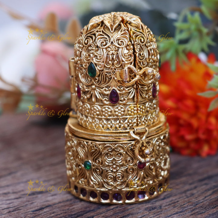 Exquisite Golden Kumkum Box for Celebrations
