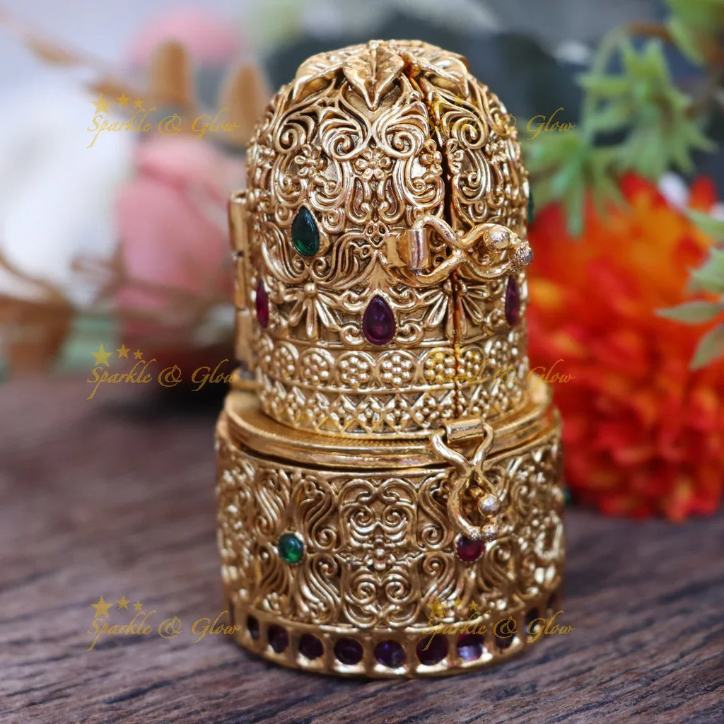 Exquisite Golden Kumkum Box for Celebrations