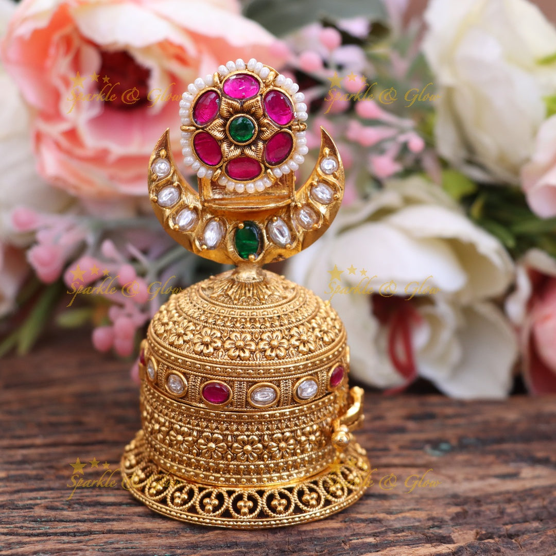 Radiant Gold-Like Kumkum Box for Festive Elegance