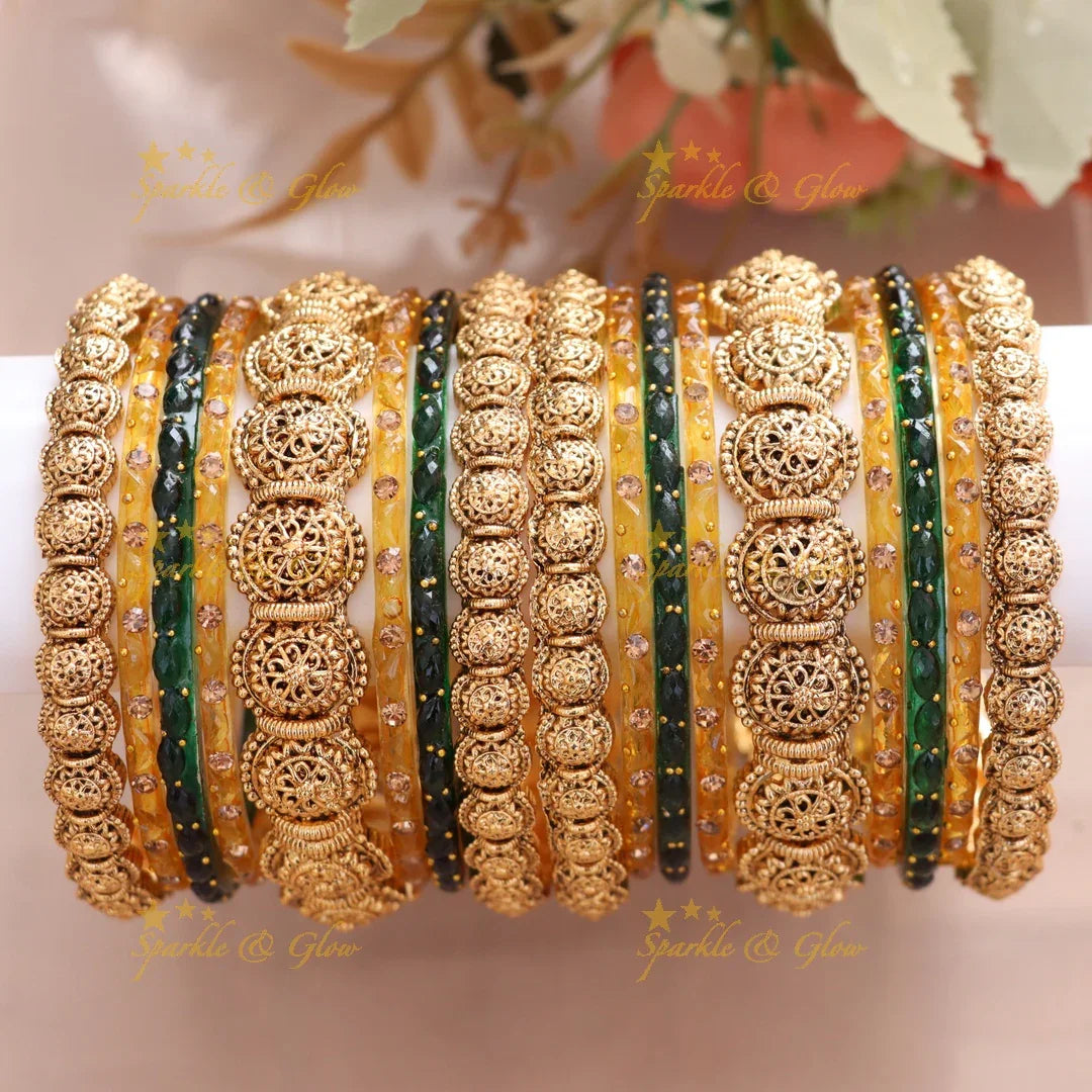 Exquisite Floral Bridal Bangles Set for Wedding Elegance