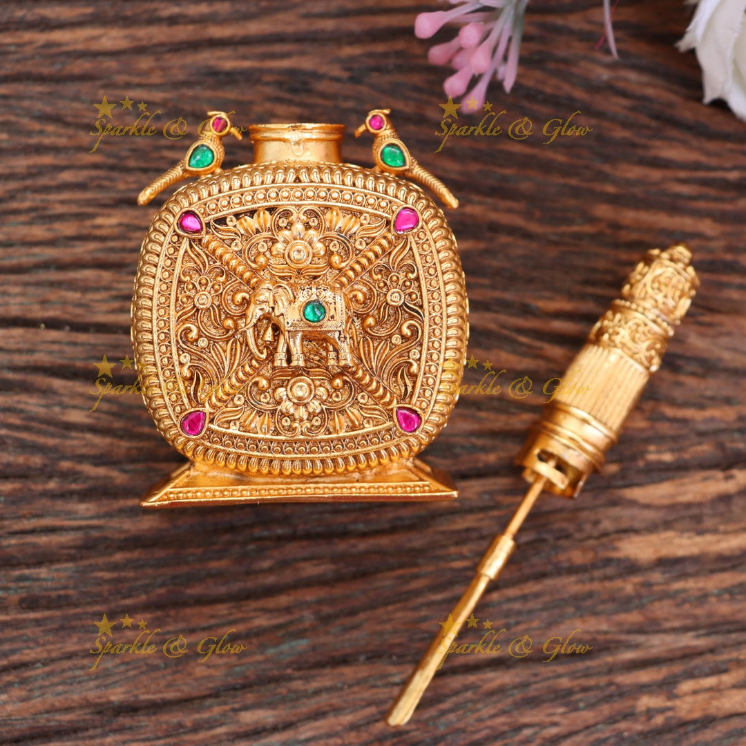 Exquisite Gold Kumkum Box for Weddings & Festivities