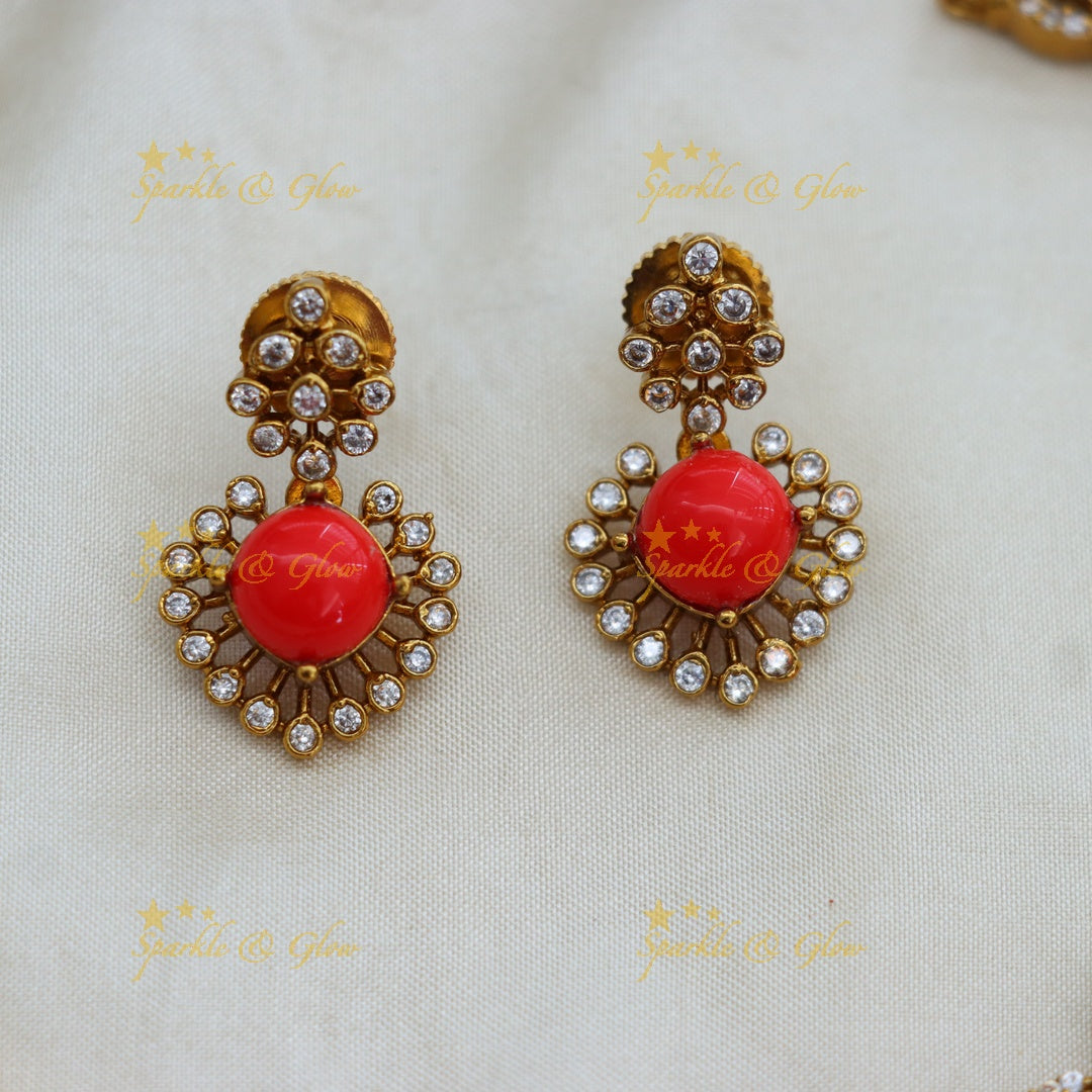 Elegant Festive Gold-Plated Necklace Set & Earrings