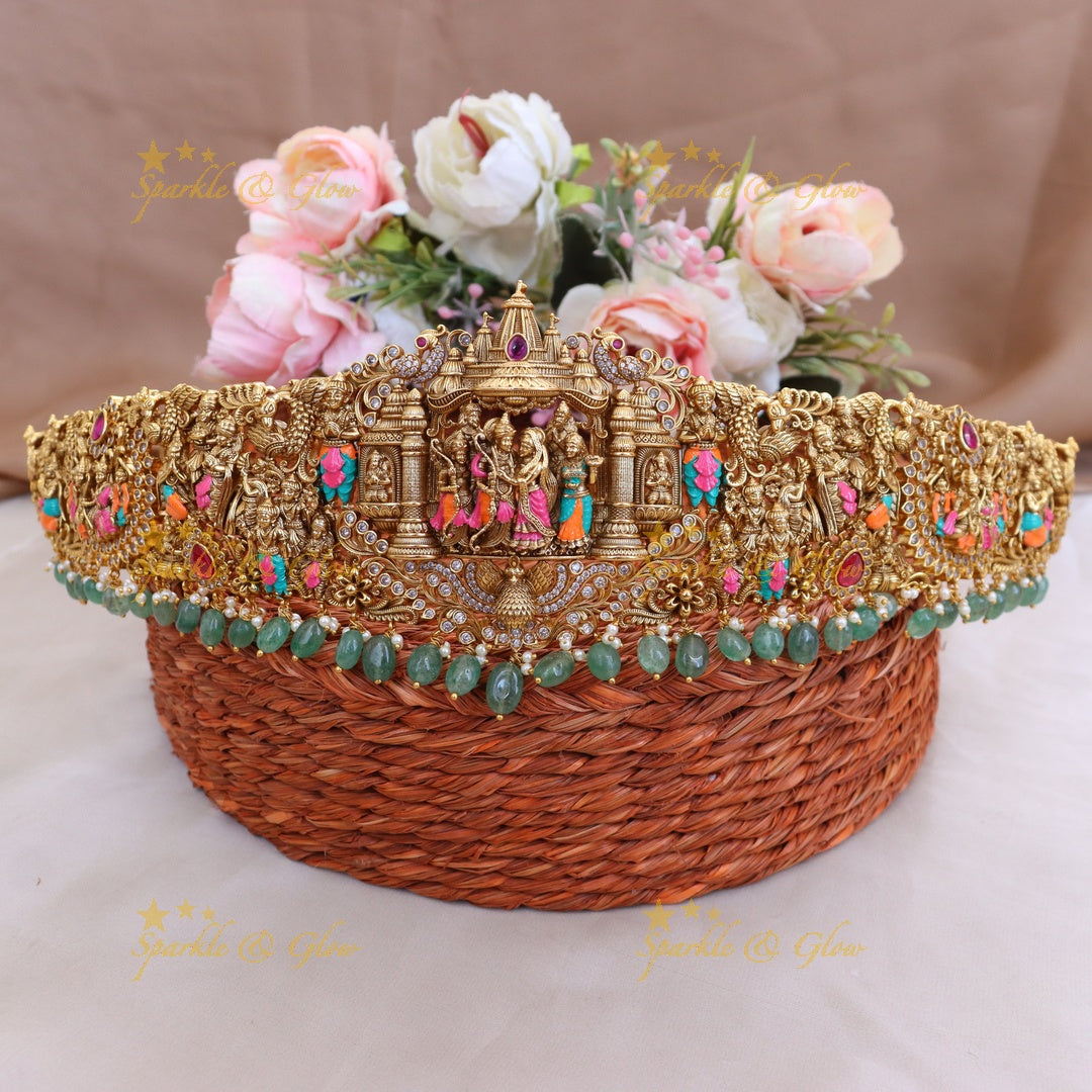 Exquisite Ram Parivaar Temple Jewellery Belt | Sparkle & Glow