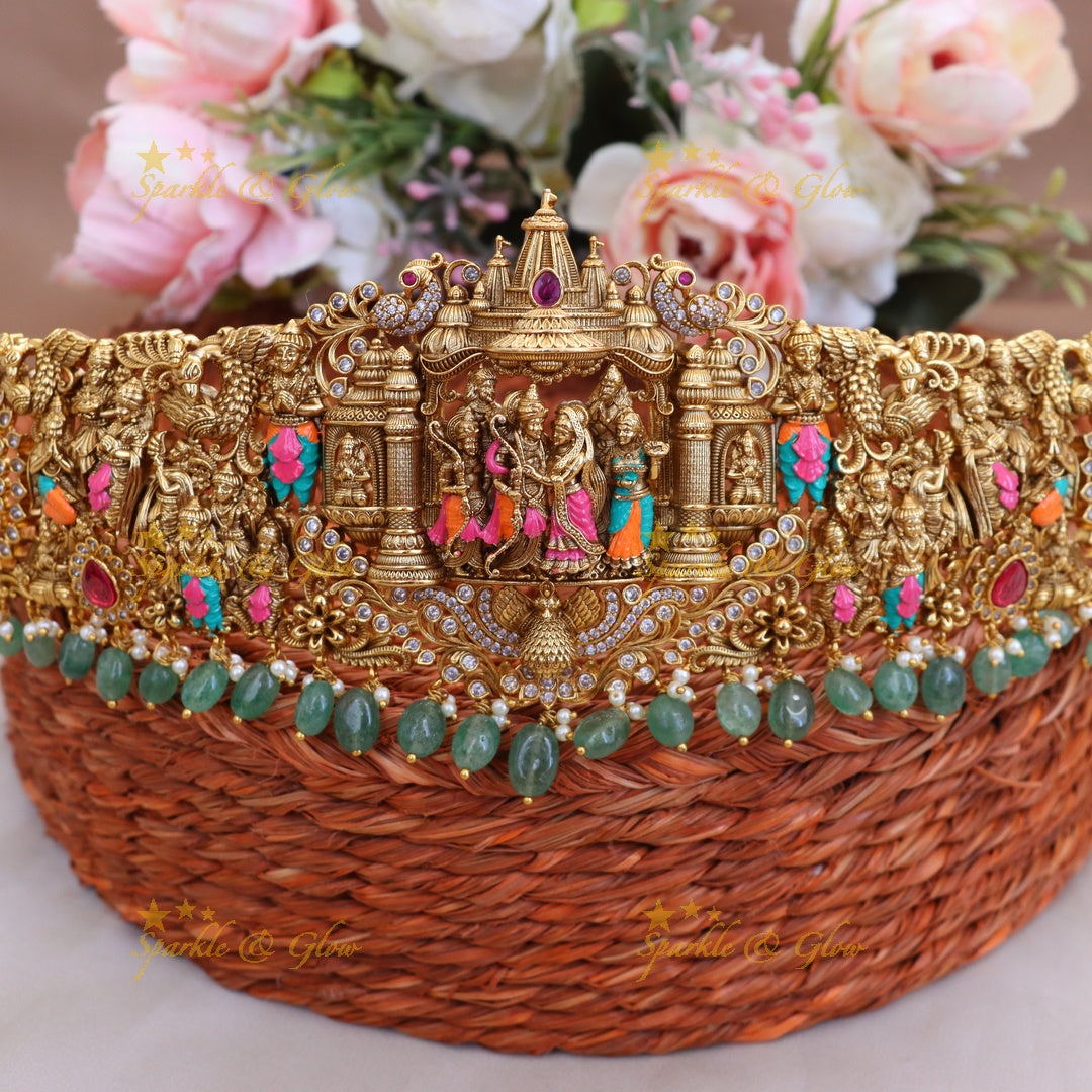 Exquisite Ram Parivaar Temple Jewellery Belt | Sparkle & Glow