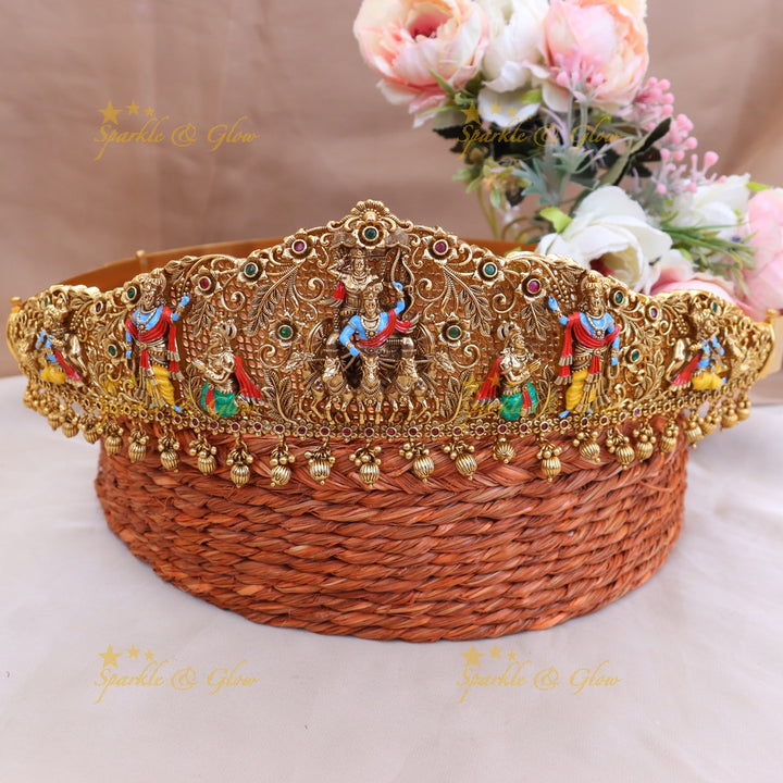 Elegant Gold Temple Hip Belt for Brides