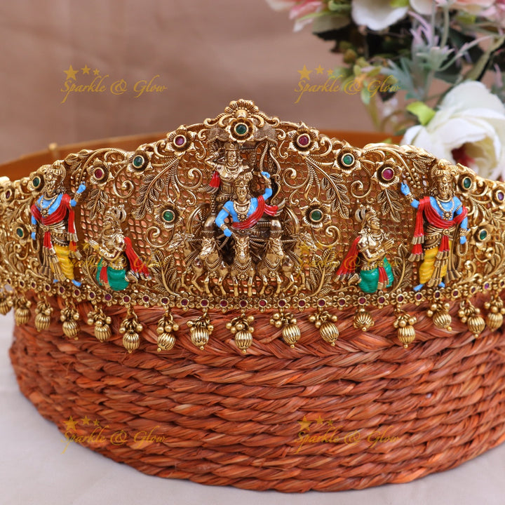 Elegant Gold Temple Hip Belt for Brides