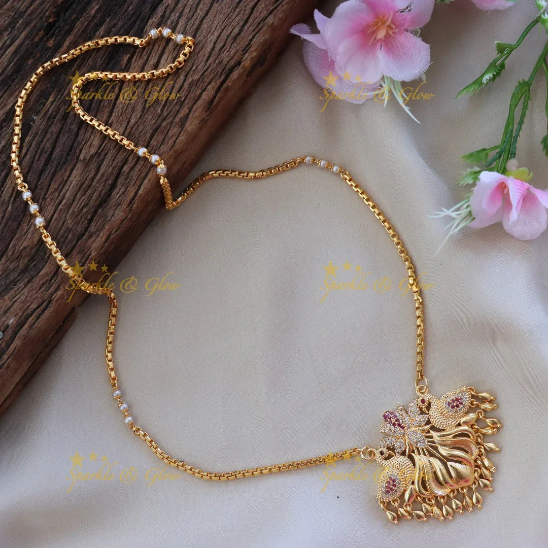 Exquisite Multicolor Peacock Pendant Necklace
