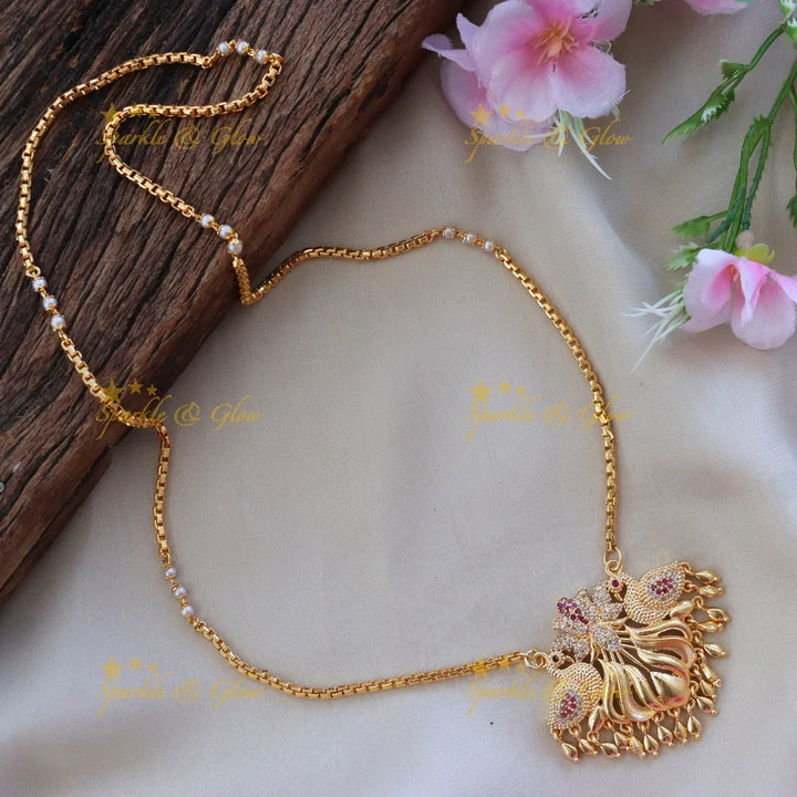 Exquisite Multicolor Peacock Pendant Necklace