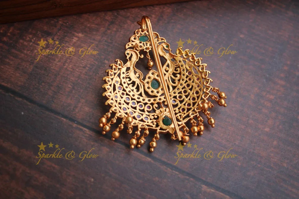 Kemp Stones Peacock hair pin - Sparkle and Glow