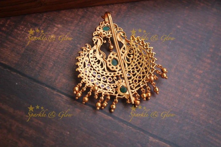 Kemp Stones Peacock hair pin - Sparkle and Glow