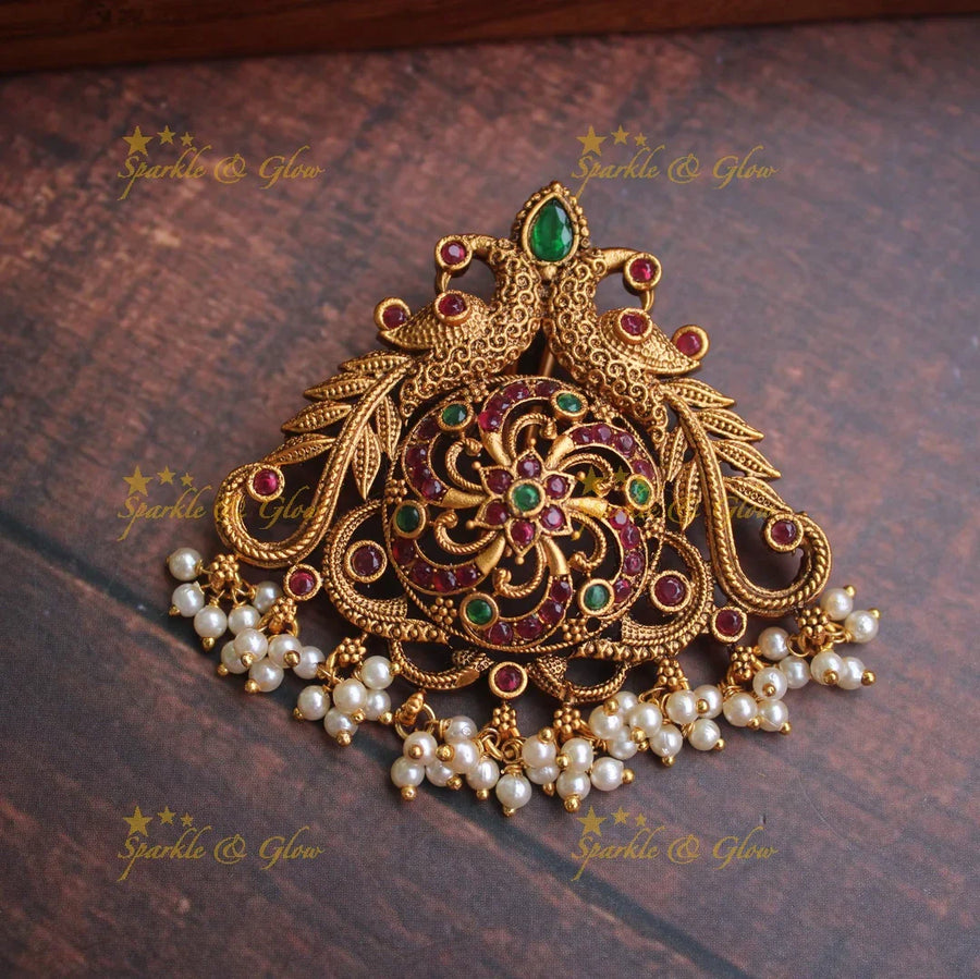 Kemp Stones Peacock hair pin - Sparkle and Glow