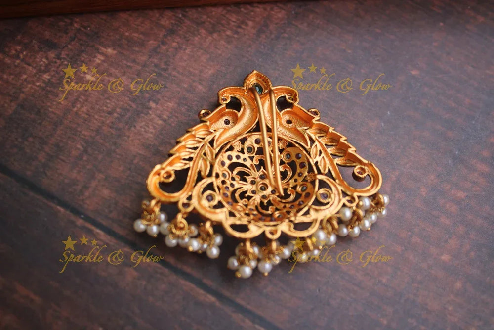 Kemp Stones Peacock hair pin - Sparkle and Glow