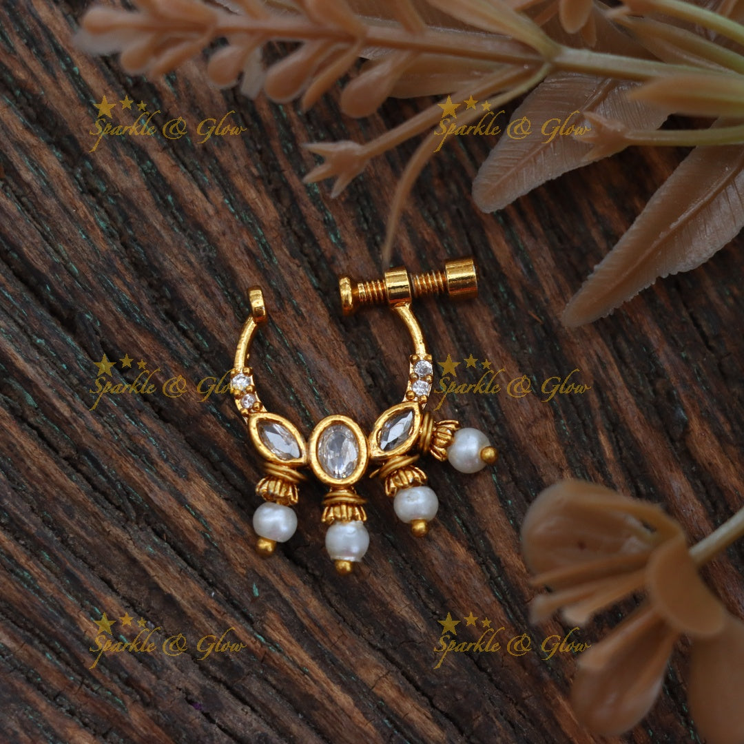 Exquisite Gold-Plated Nose Pin for Special Occasions