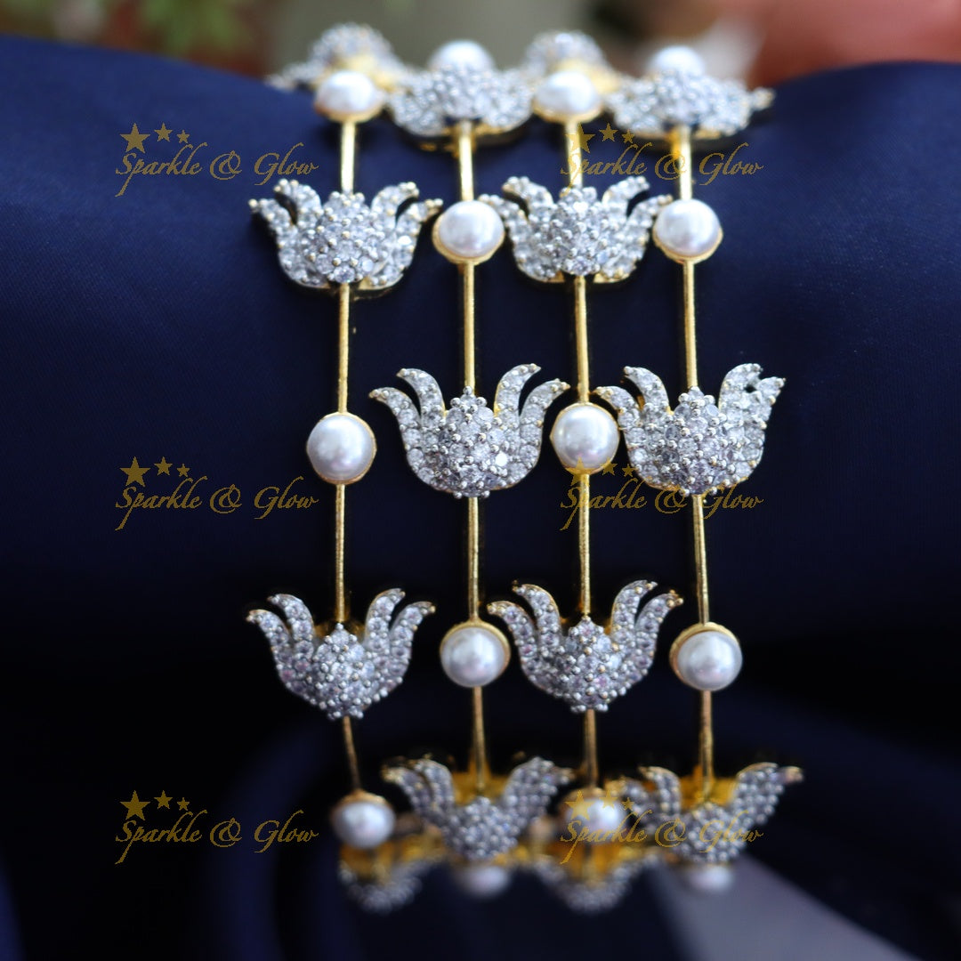 Stunning Gold Pearl Bangle for Festive Occasions