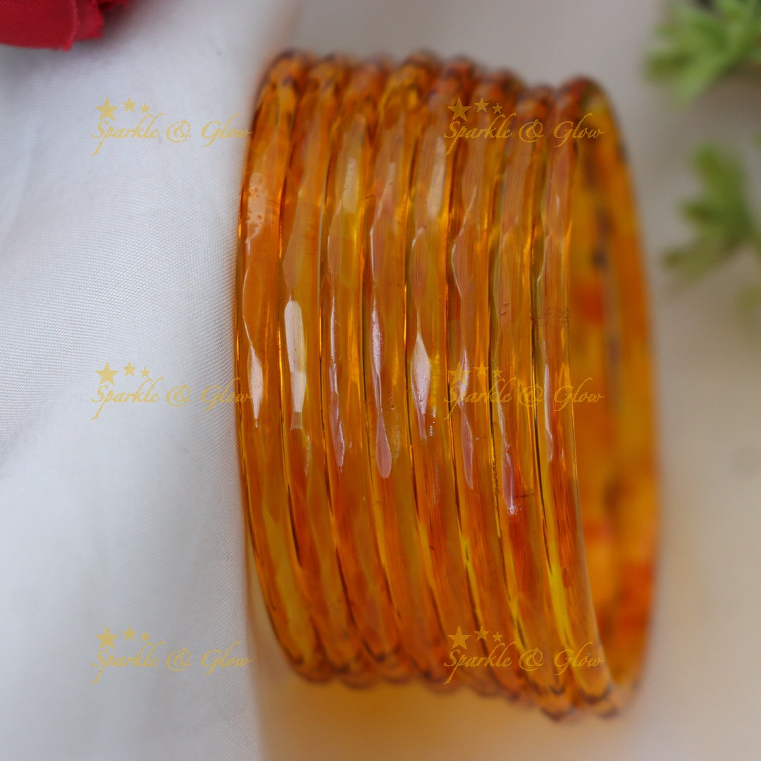 Exquisite Glass Bangles for Festive Charm-set of 8 bangles | Sparkle & Glow