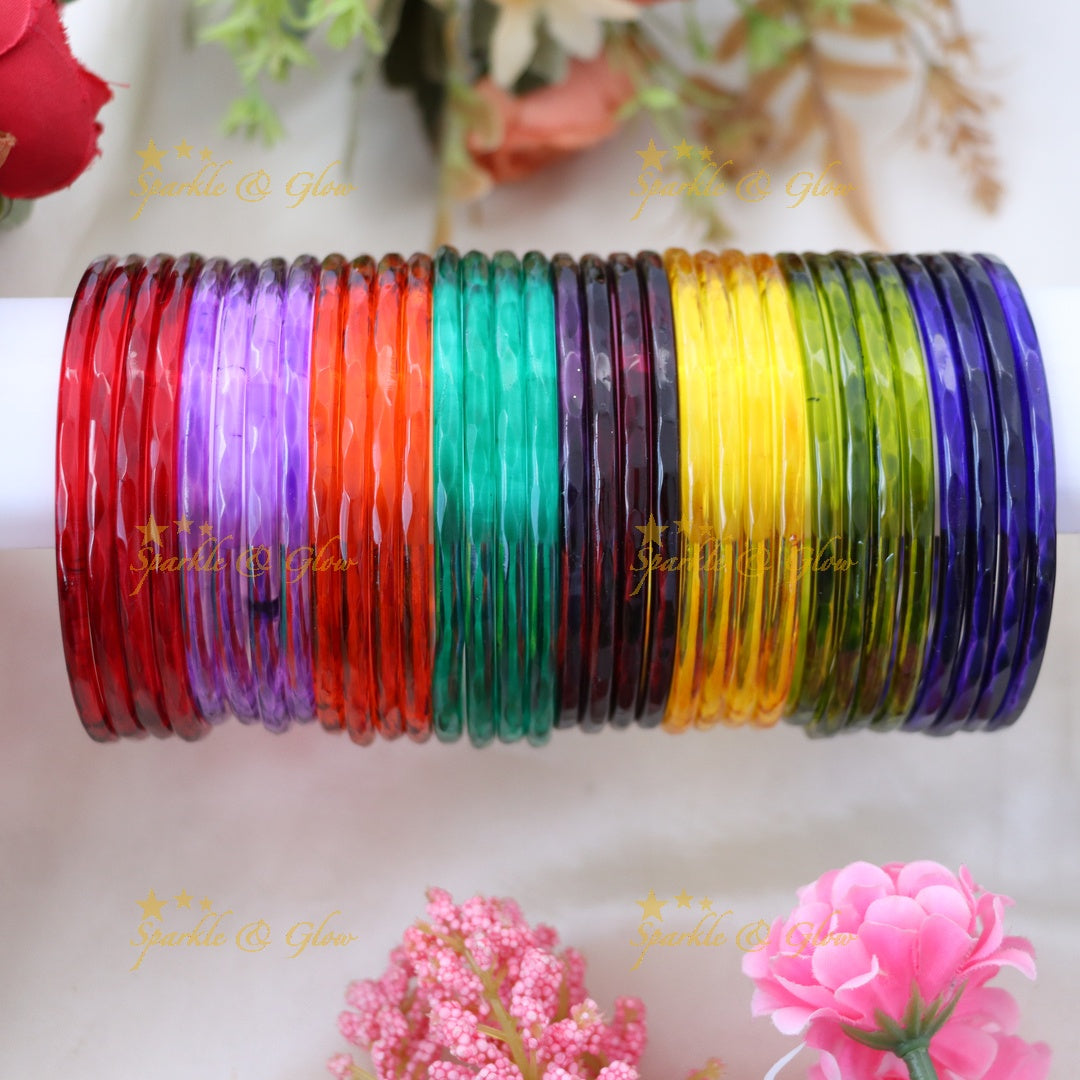 Vibrant Festive Glass Bangles Set for Weddings & Celebrations