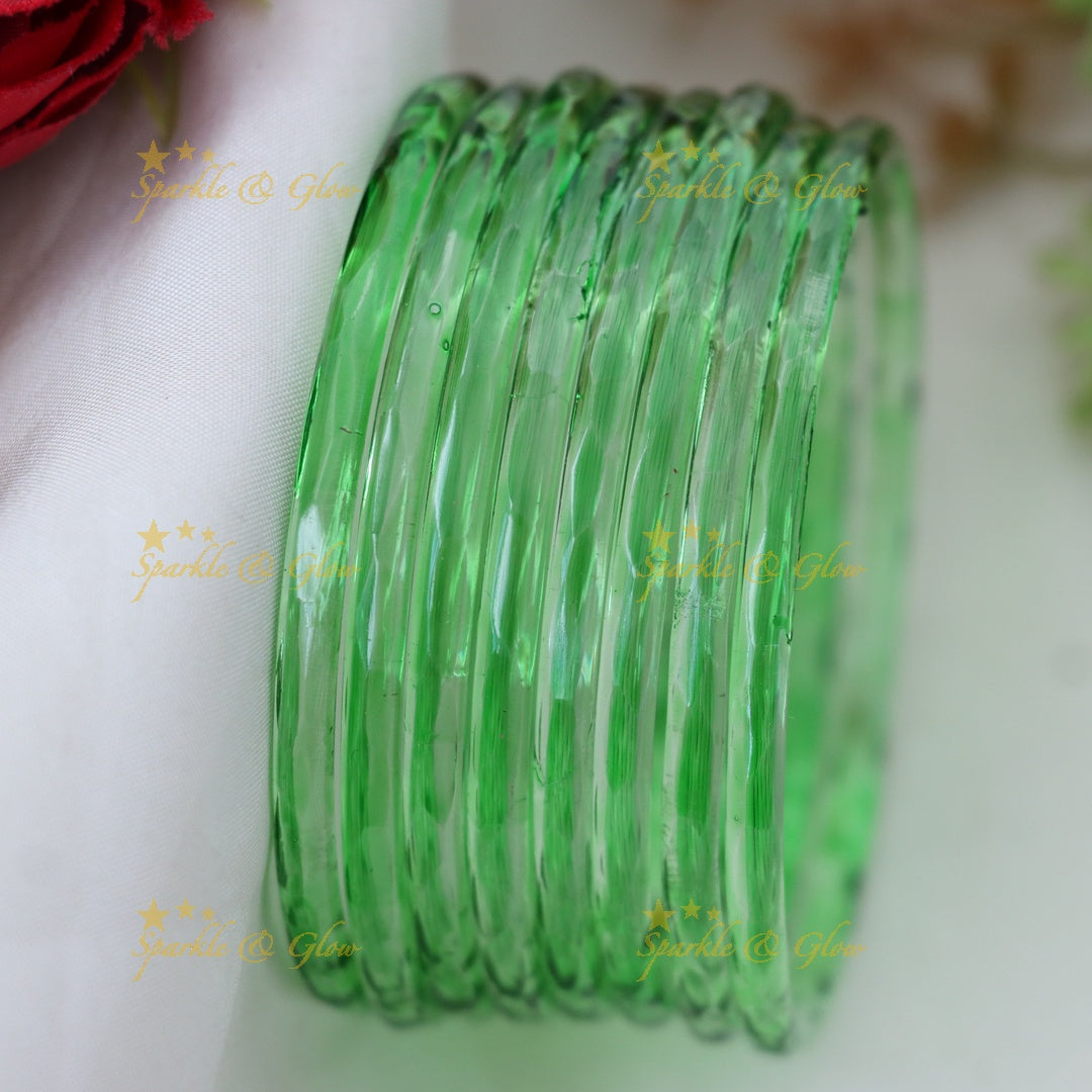 Exquisite Glass Bangles for Festive Charm-set of 8 bangles | Sparkle & Glow