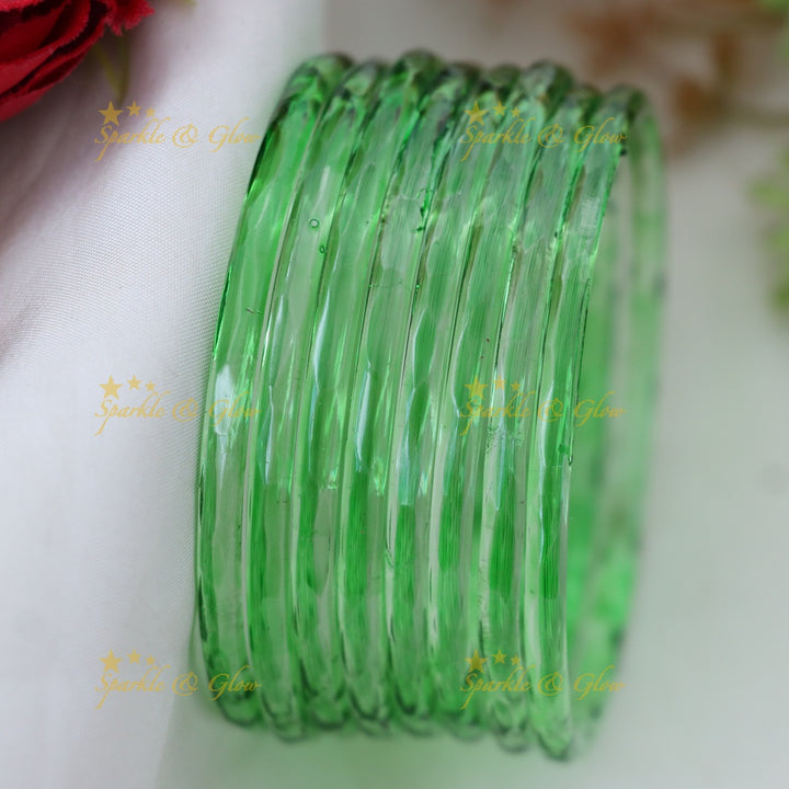 Exquisite Glass Bangles for Festive Charm-set of 8 bangles | Sparkle & Glow