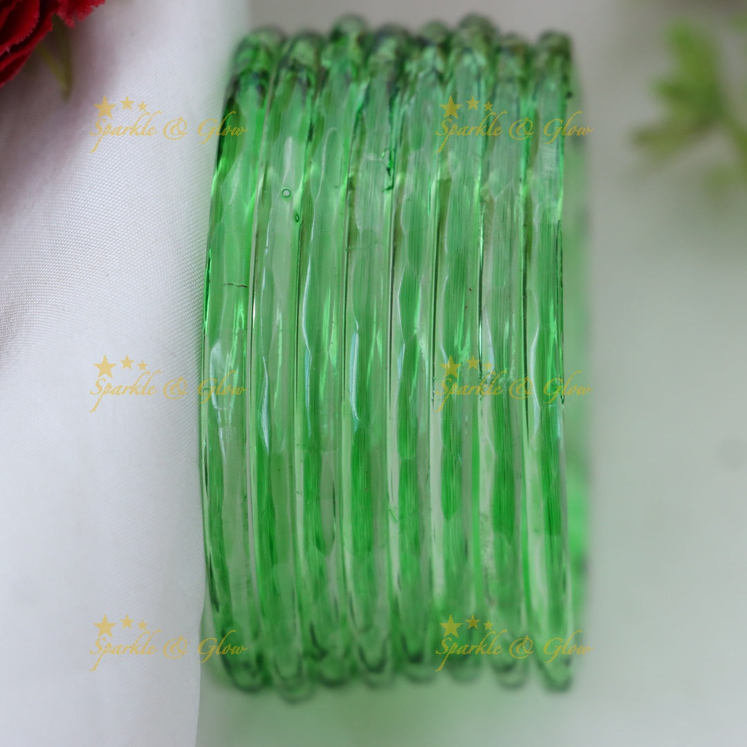 Exquisite Glass Bangles for Festive Charm-set of 8 bangles | Sparkle & Glow