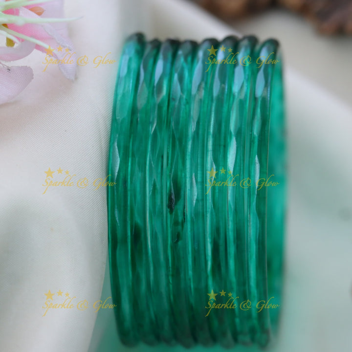 Exquisite Glass Bangles for Festive Charm-set of 8 bangles | Sparkle & Glow