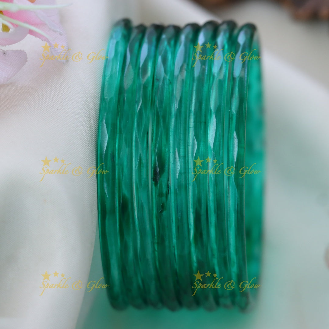 Exquisite Glass Bangles for Festive Charm-set of 8 bangles | Sparkle & Glow