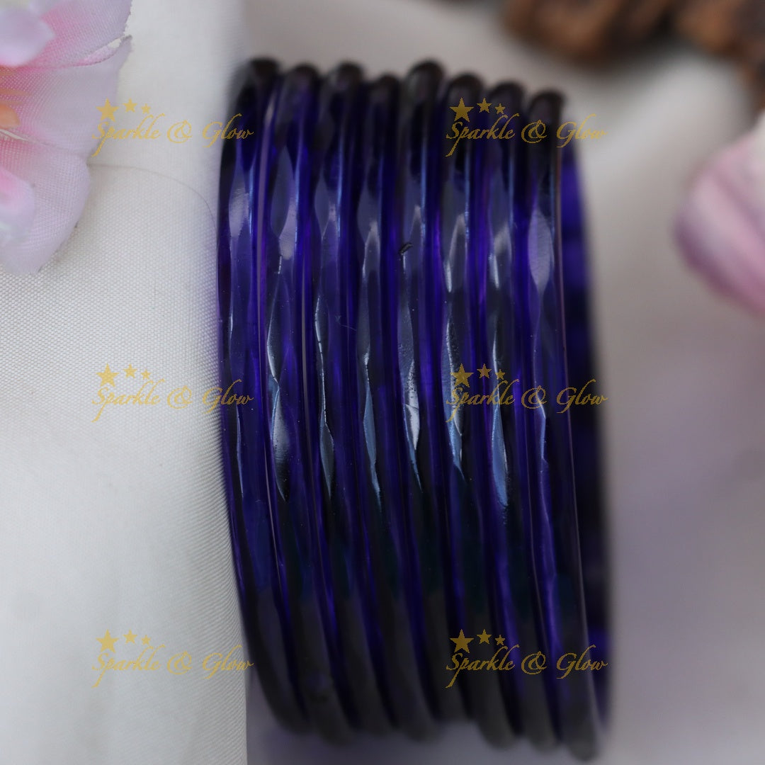 Exquisite Glass Bangles for Festive Charm-set of 8 bangles | Sparkle & Glow